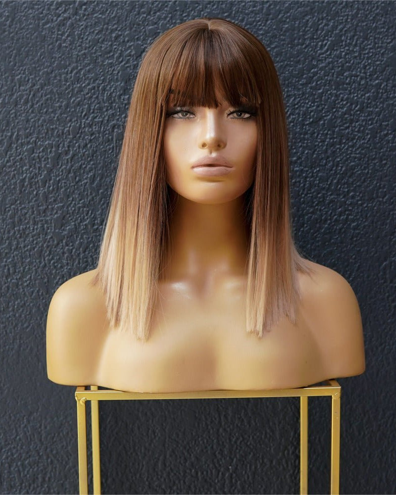 TALLULAH Light Brown Ombre Fringe Wig - Milk & Honey Wigs