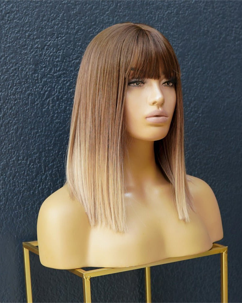TALLULAH Light Brown Ombre Fringe Wig - Milk & Honey Wigs