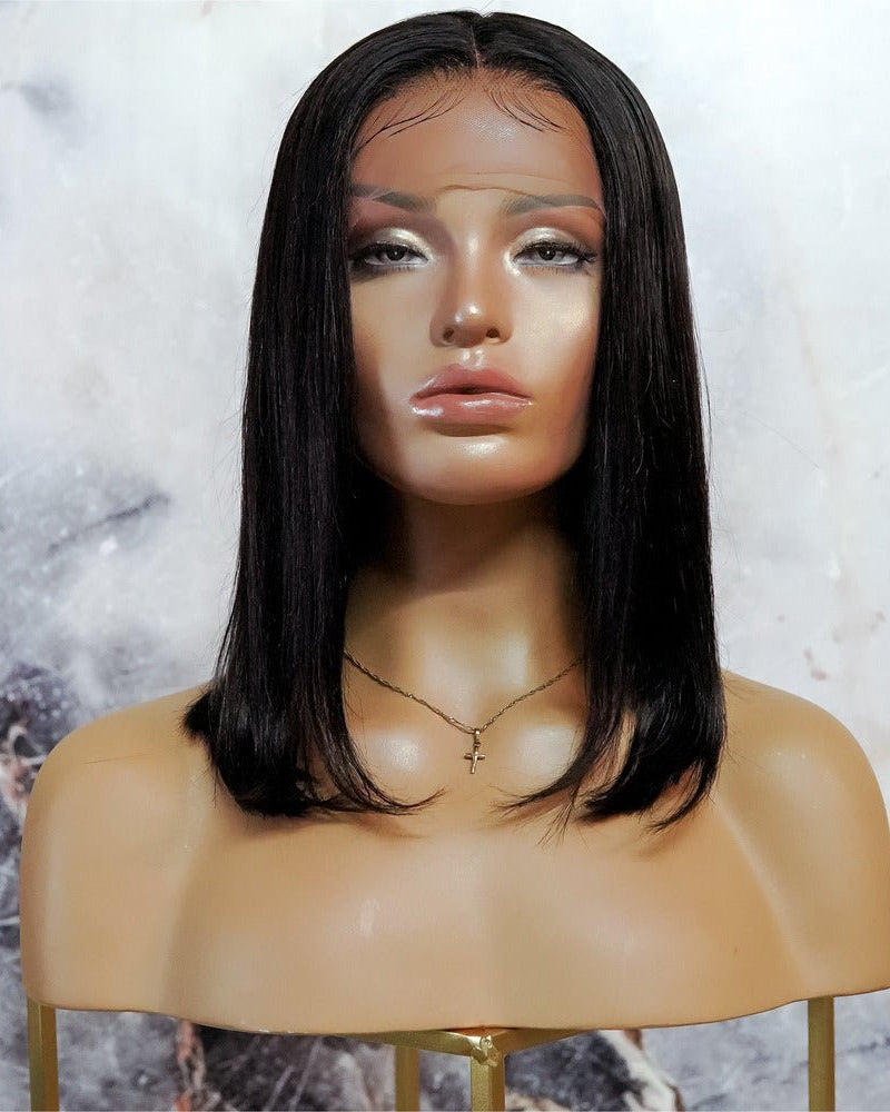 TAMARA BLACK 12" Human Hair Lace Front Wig - Milk & Honey Wigs