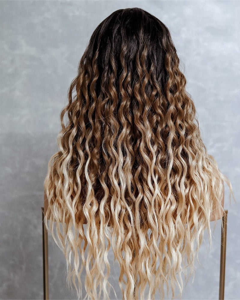 TEGAN Ombre Curly Lace Front Wig - Milk & Honey