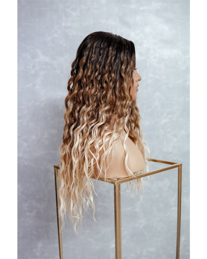 TEGAN Ombre Curly Lace Front Wig - Milk & Honey