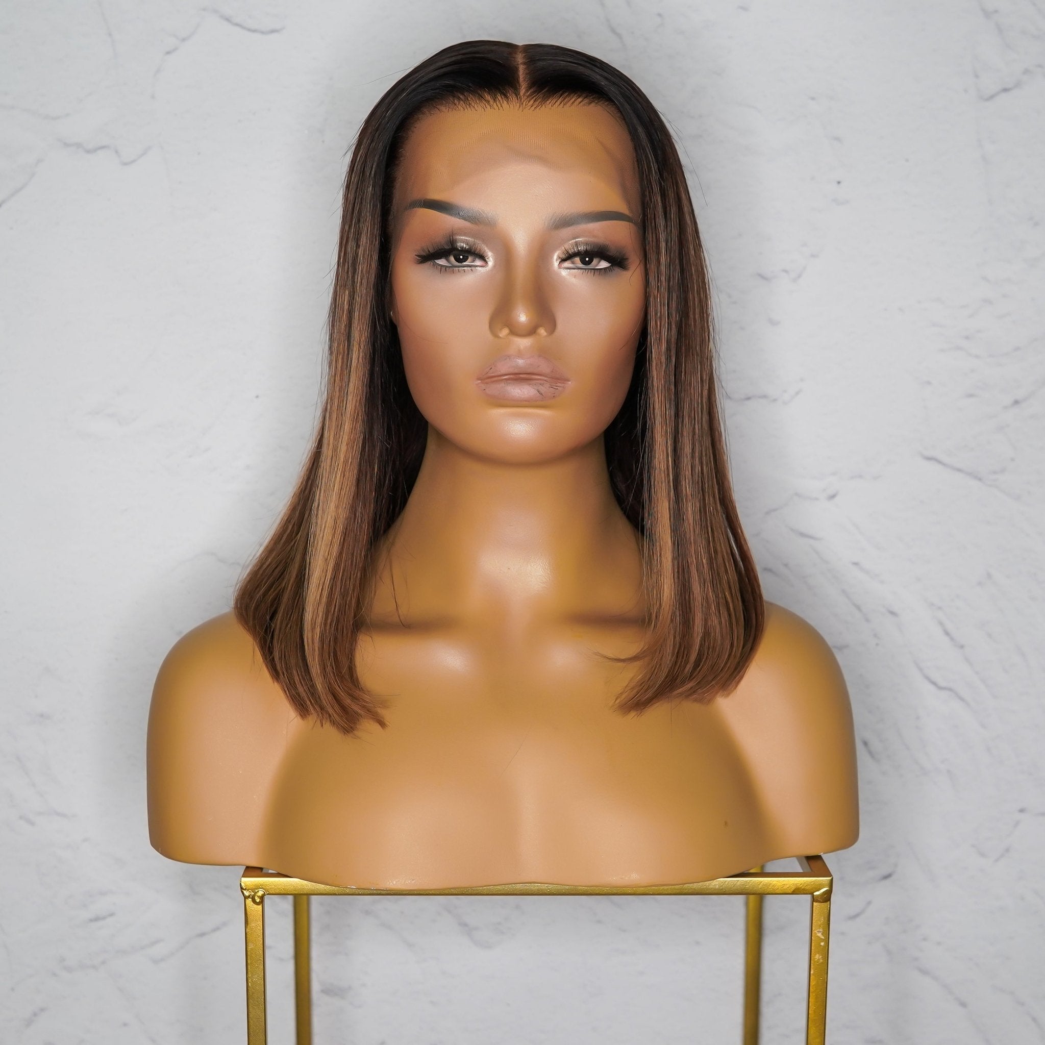 TIARNA Brown Human Hair Lace Front Wig - Milk & Honey Wigs