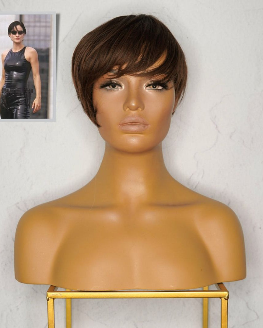 TRINITY MATRIX COSPLAY - KRIS Dark Brown Fringe Wig - Milk & Honey Wigs