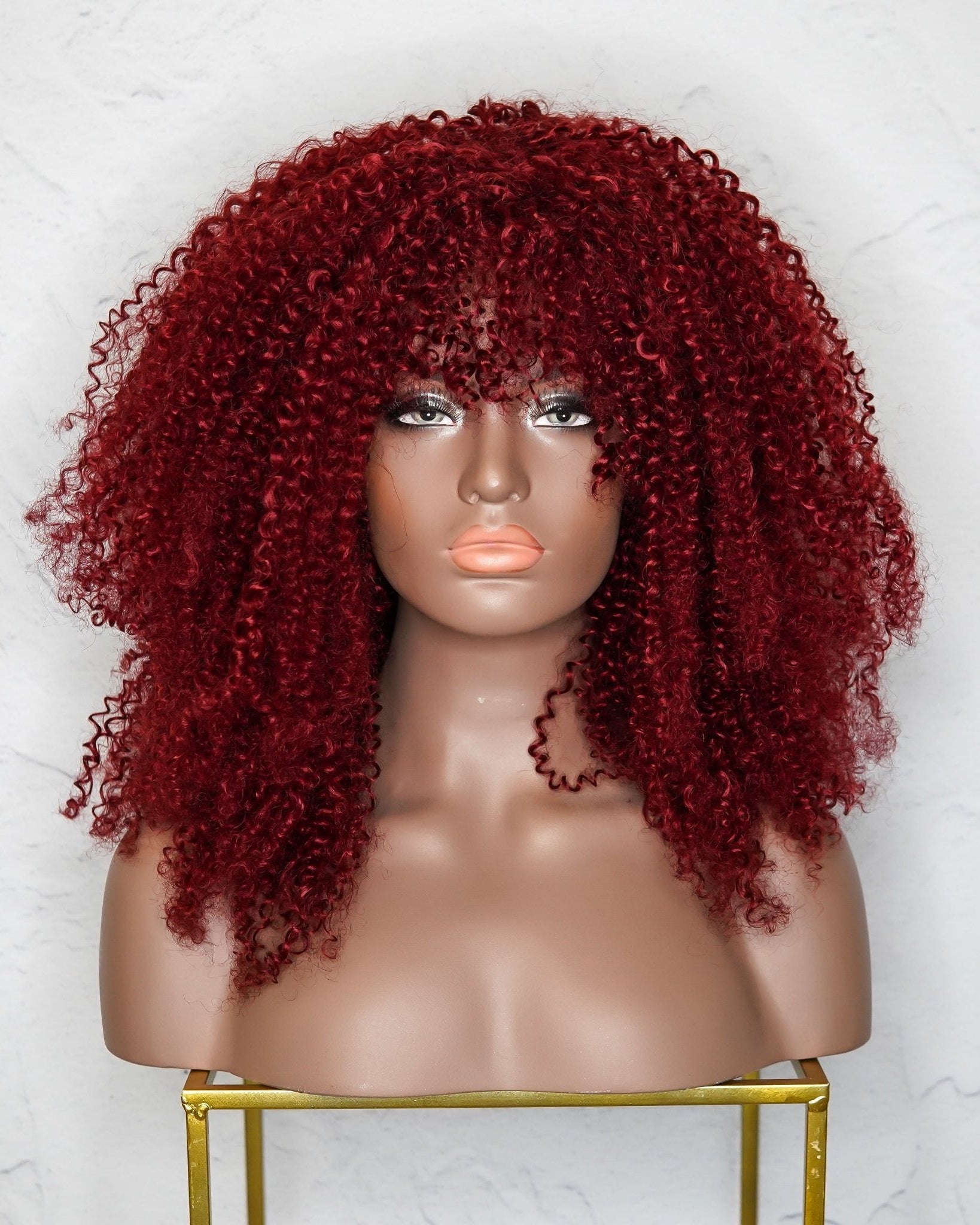 TYRA Burgundy Afro Curl Wig - Milk & Honey Wigs