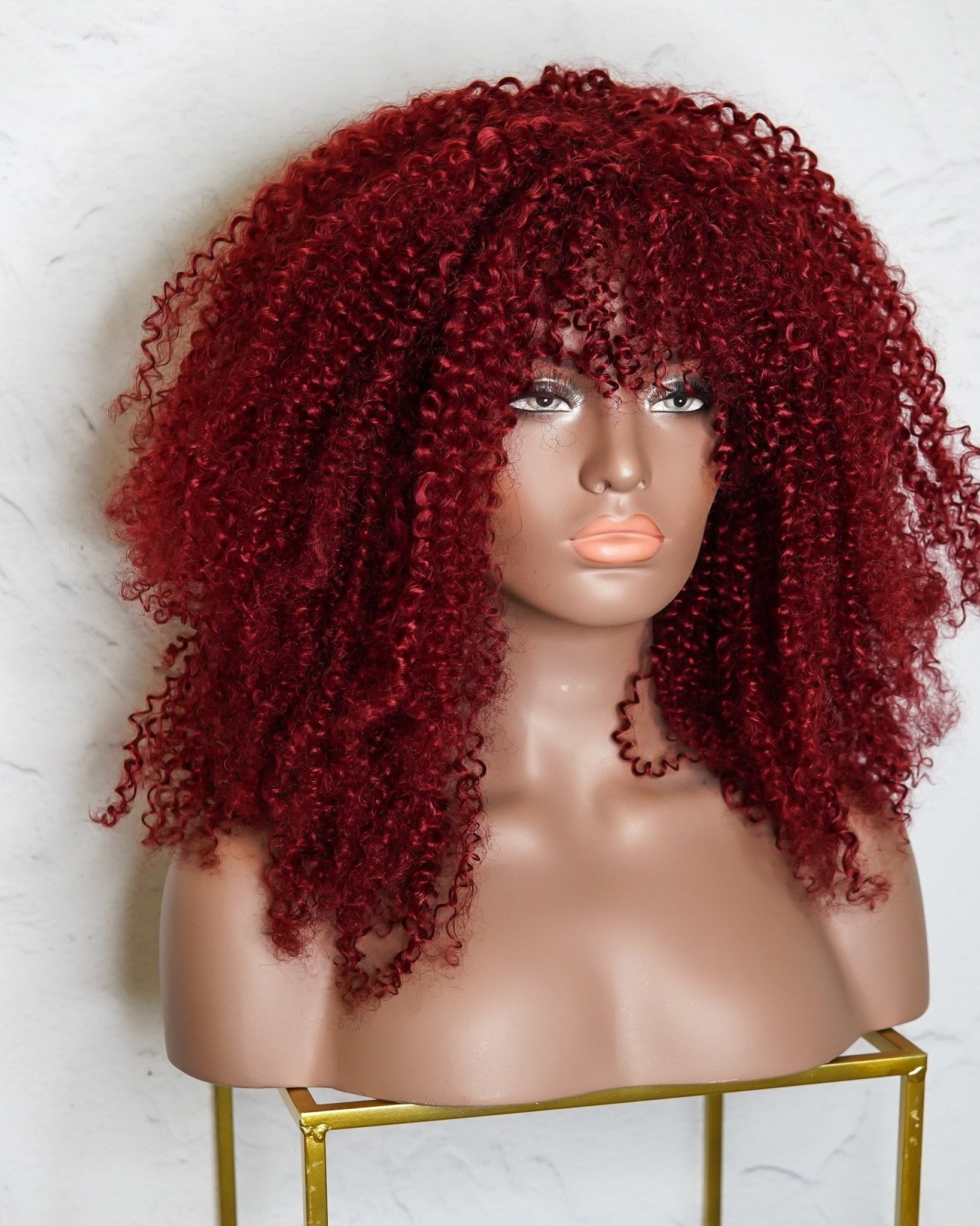TYRA Burgundy Afro Curl Wig - Milk & Honey Wigs