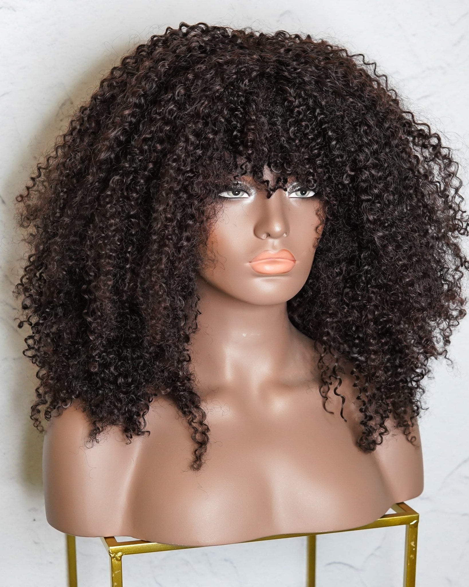 TYRA Dark Brown Afro Curl Wig - Milk & Honey Wigs
