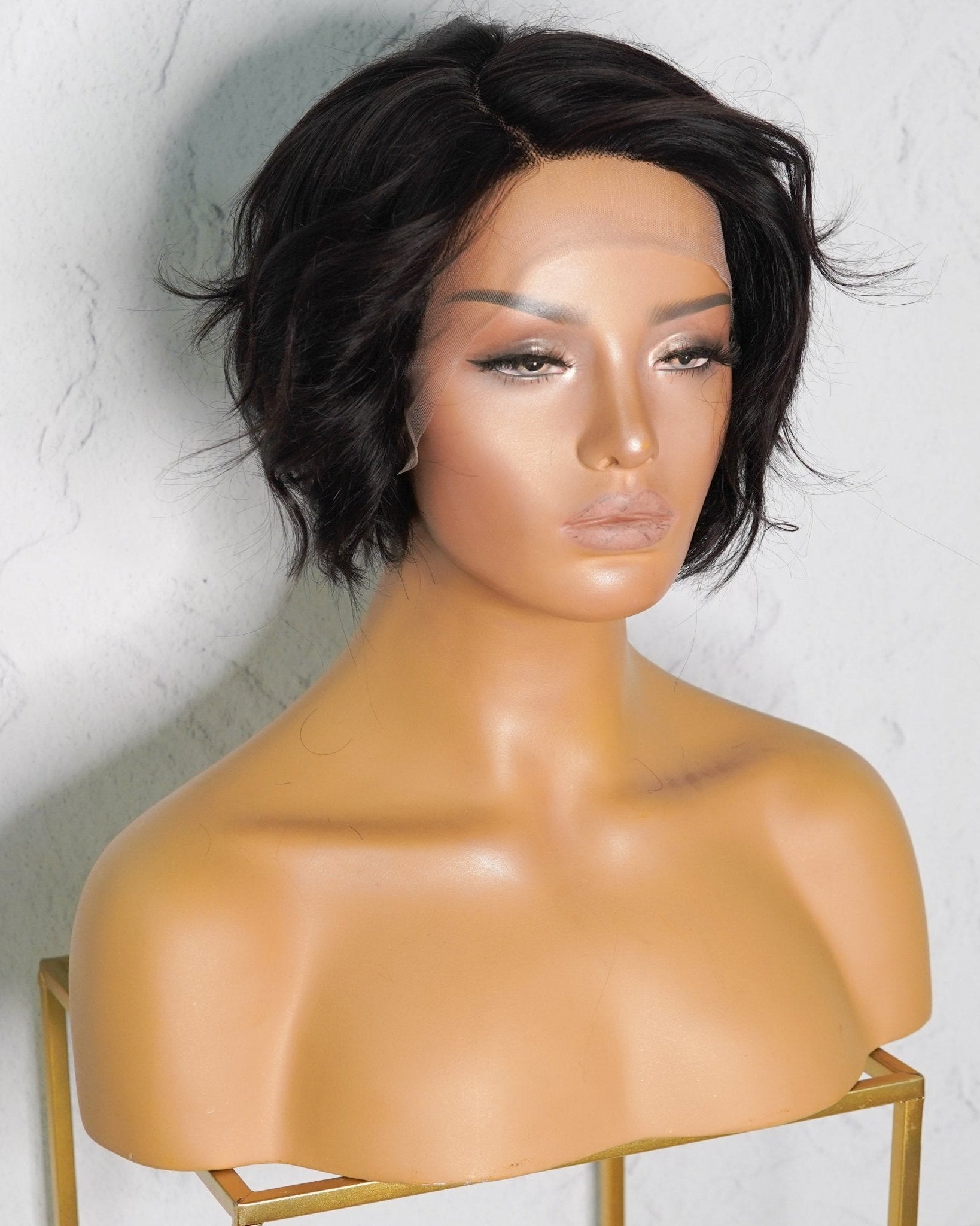 VALERIE Natural Black Human Hair Lace Front Wig - Milk & Honey Wigs