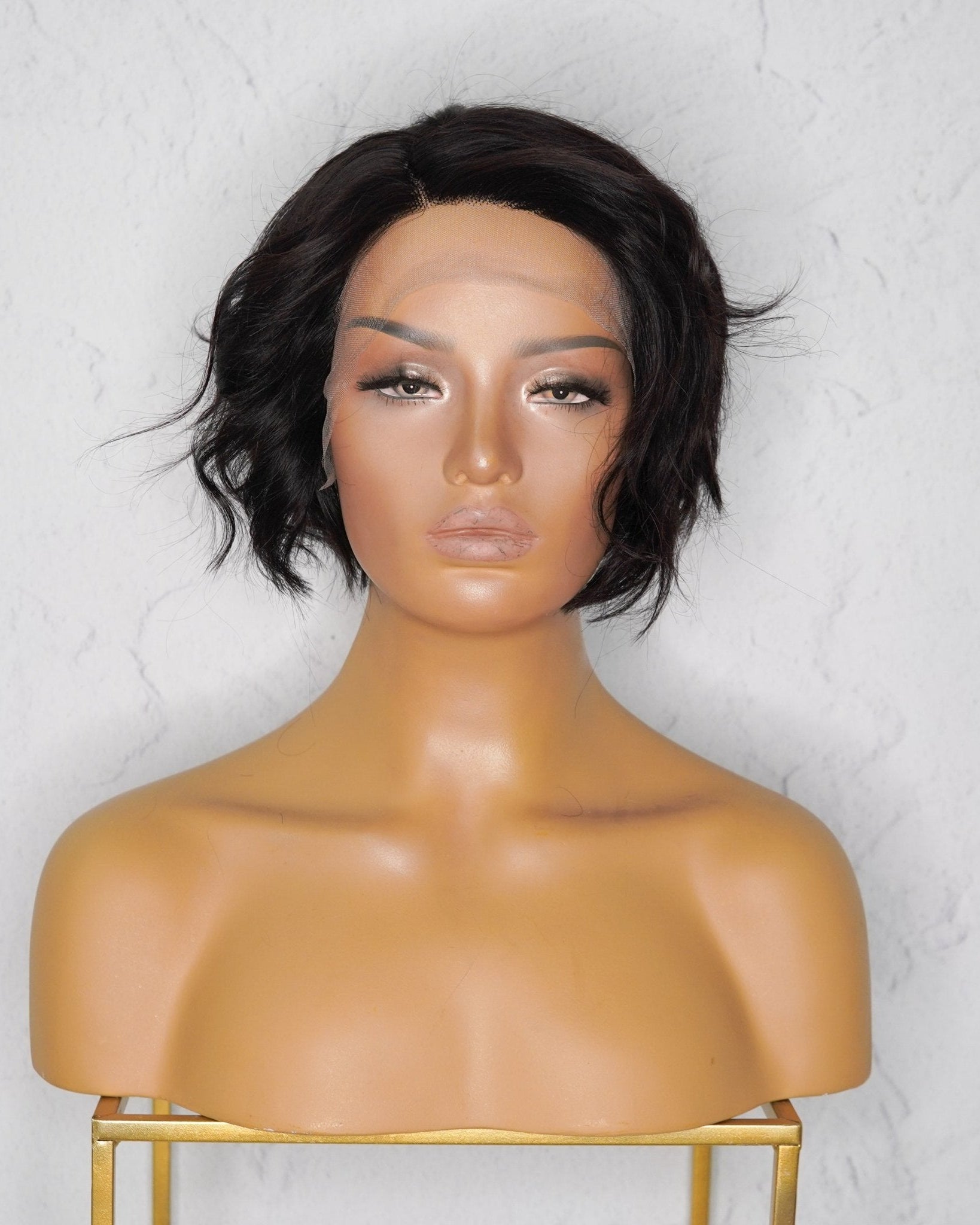 VALERIE Natural Black Human Hair Lace Front Wig - Milk & Honey Wigs