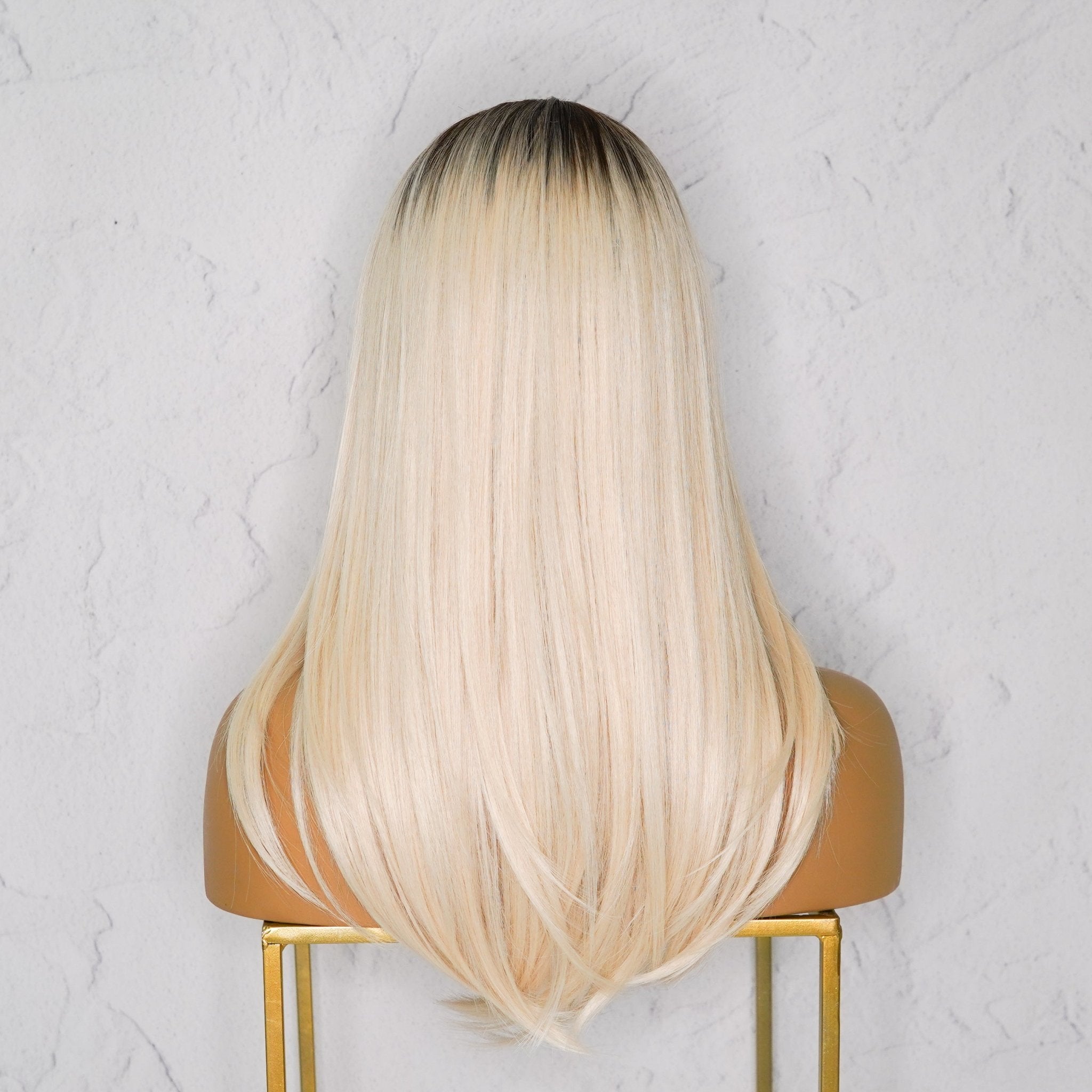 VALERIE - Ombre Platinum - Lace Front Wig | Blonde, 18 Inch, T-Part Lace Front, Synthetic Hair | Milk & Honey Wigs