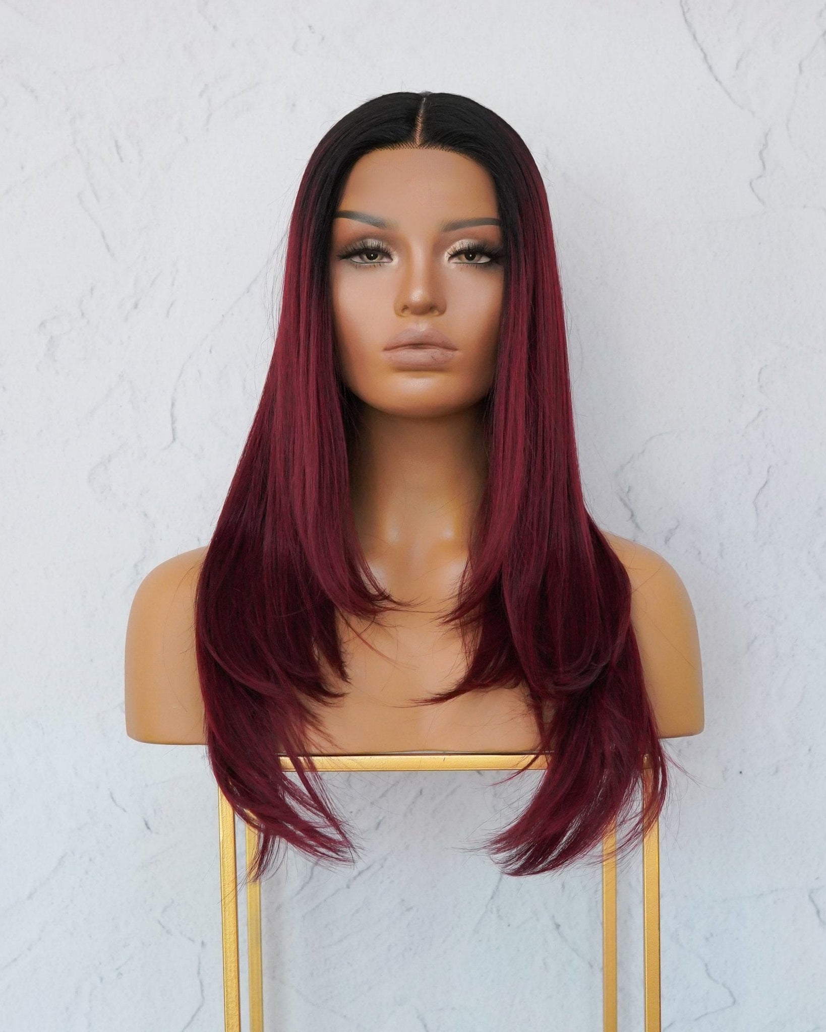 VANESSA Burgundy Lace Front Wig - Milk & Honey Wigs