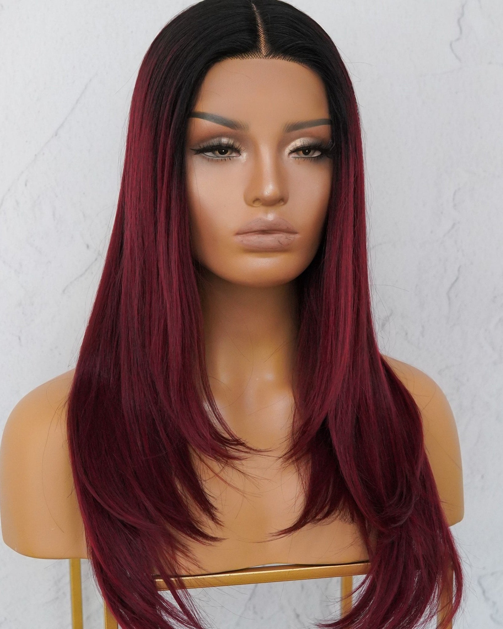 VANESSA Burgundy Lace Front Wig - Milk & Honey Wigs