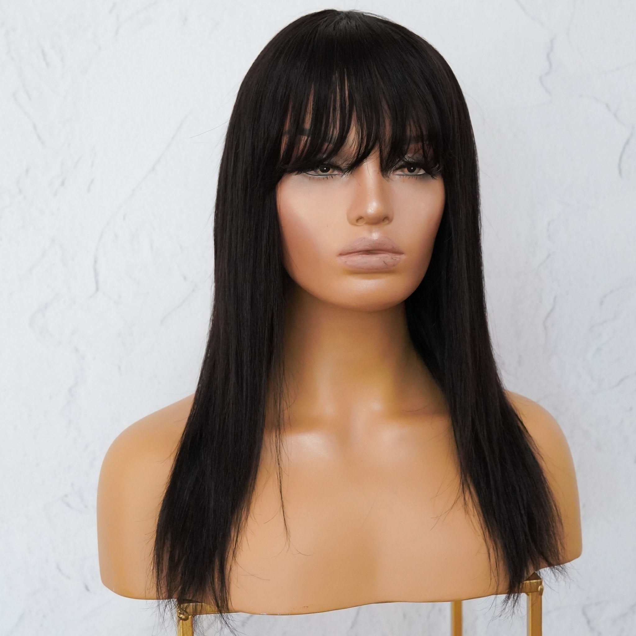 VICTORIA Black Human Hair Fringe Wig ** READY TO SHIP ** - Milk & Honey