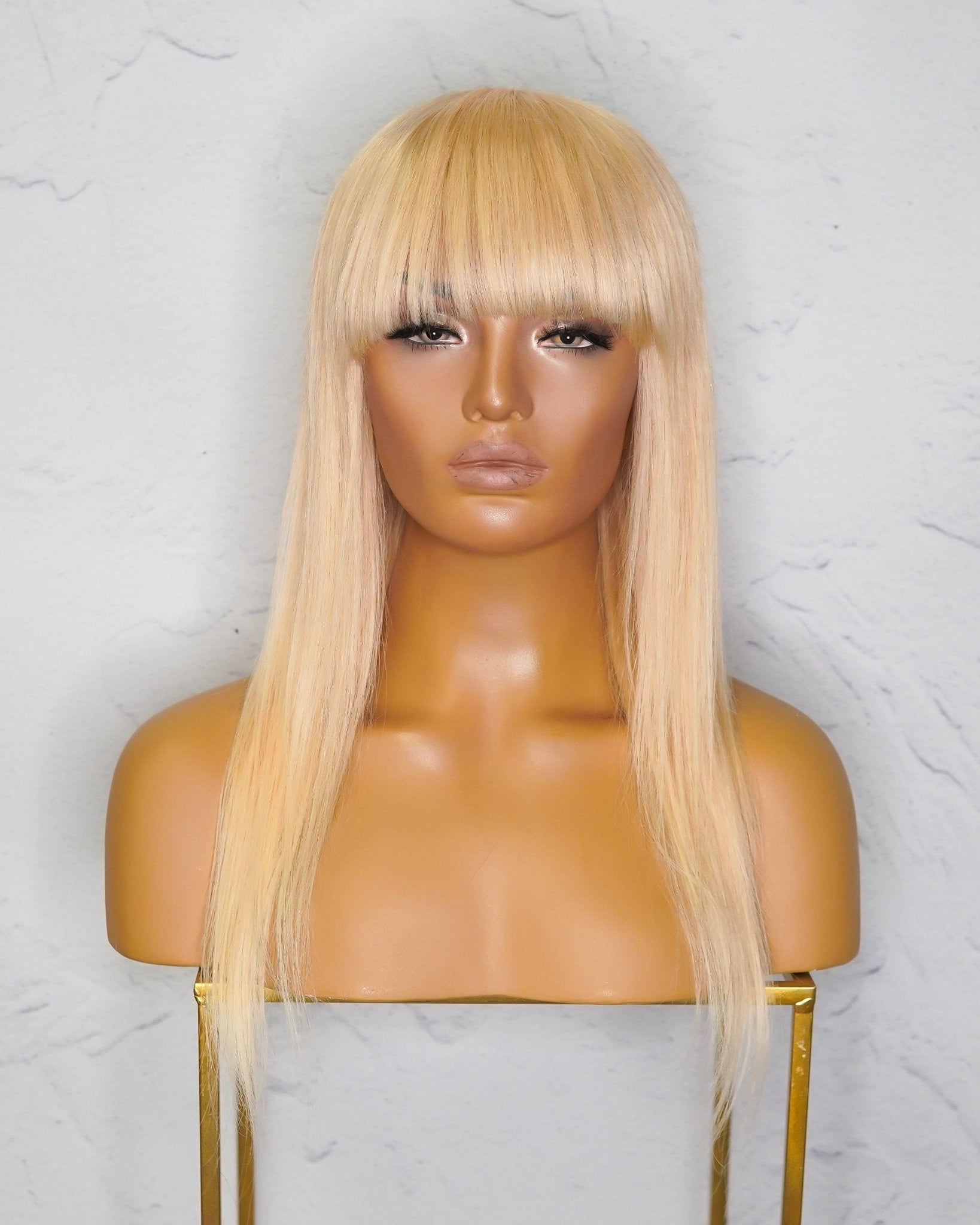VICTORIA Blonde Human Hair Fringe Wig 20" **READY TO SHIP** - Milk & Honey Wigs