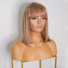 VICTORIA Caramel Human Hair Fringe Wig - Milk & Honey