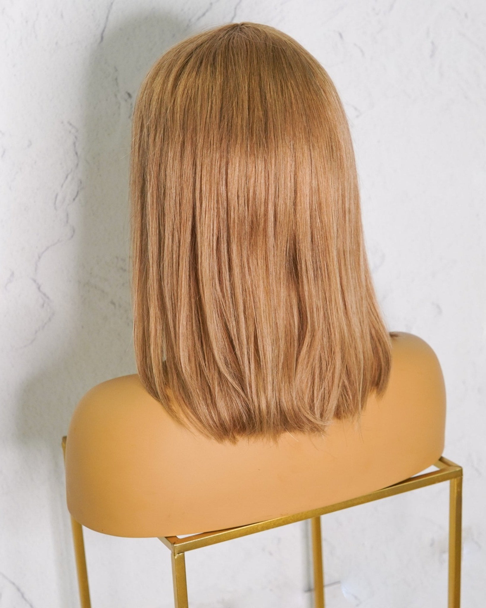 VICTORIA Caramel Human Hair Fringe Wig - Milk & Honey Wigs