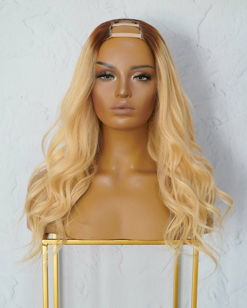 WILLOW Ombre Blonde Human Hair U Part Wig - Milk & Honey Wigs