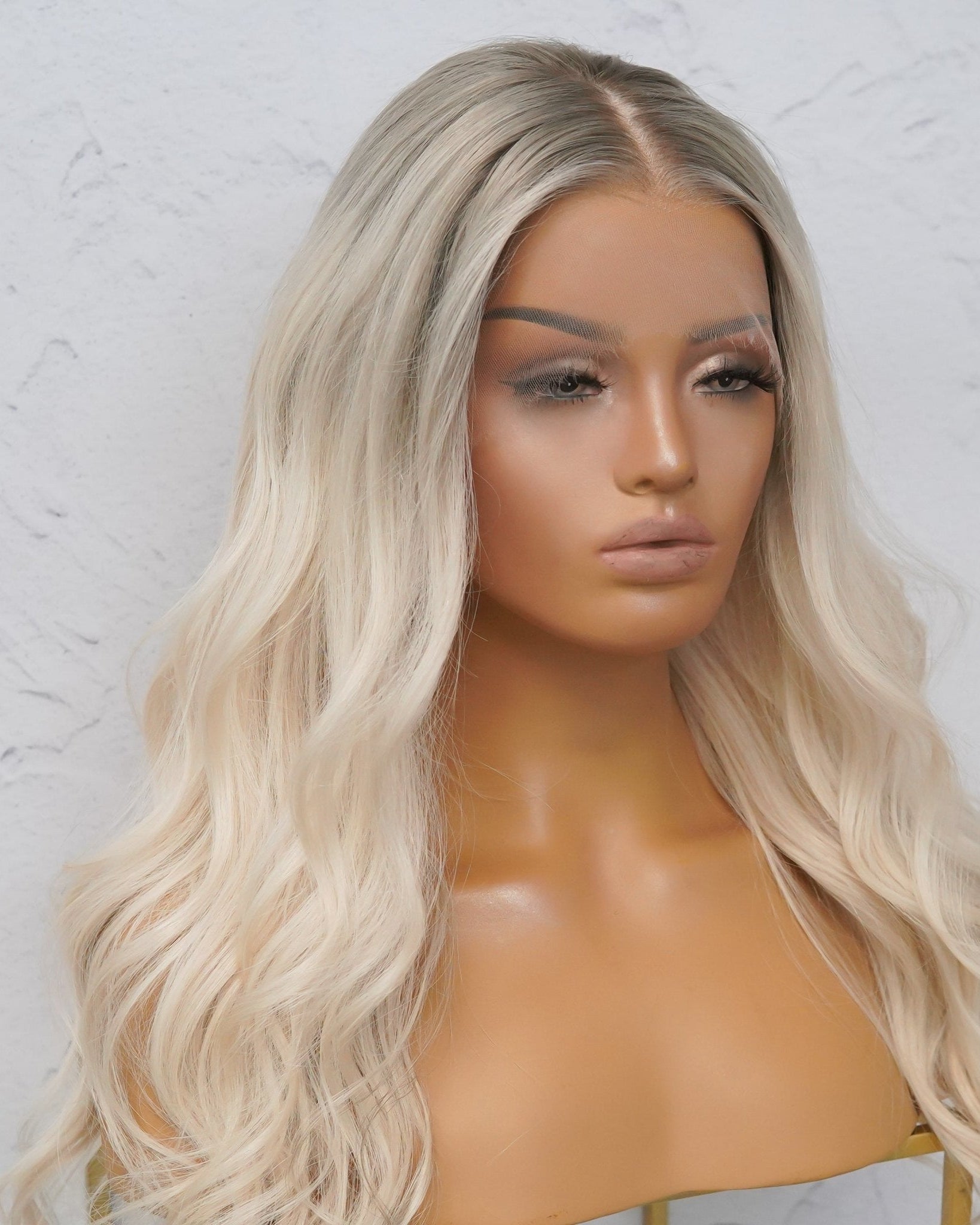 WINNY Grey Blonde Human Hair Full Lace Wig - Milk & Honey Wigs