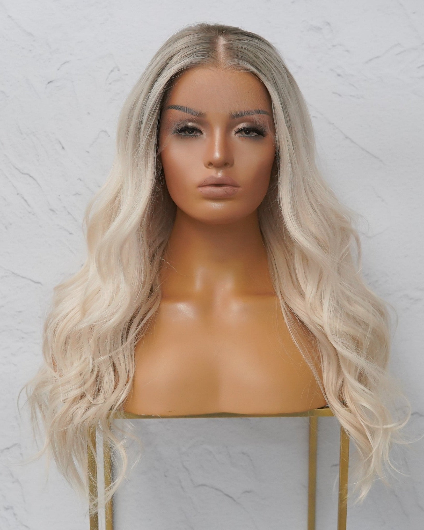WINNY Grey Blonde Human Hair Full Lace Wig - Milk & Honey Wigs