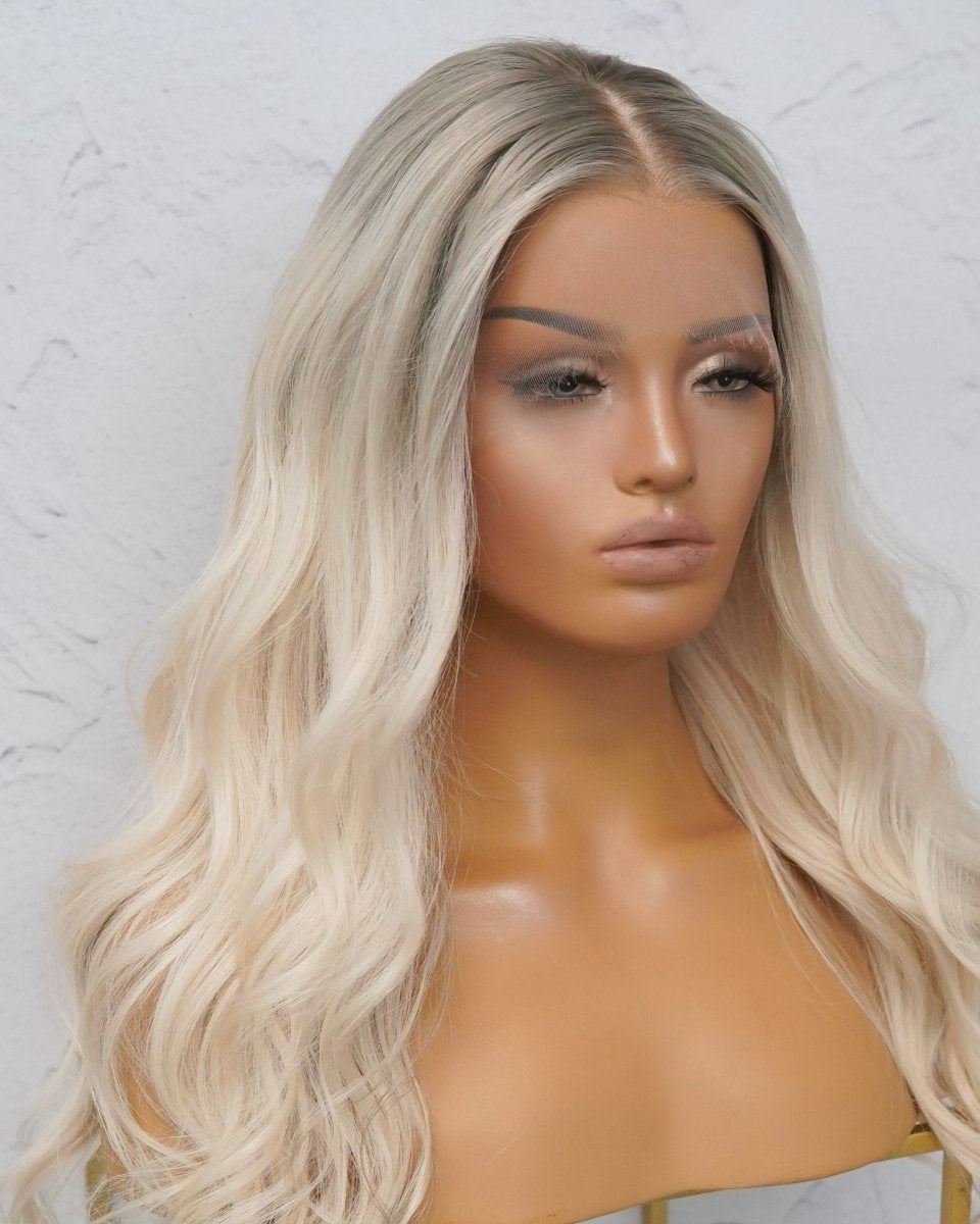 WINNY Grey Blonde Human Hair Lace Front Wig ** READY TO SHIP ** - Milk & Honey Wigs