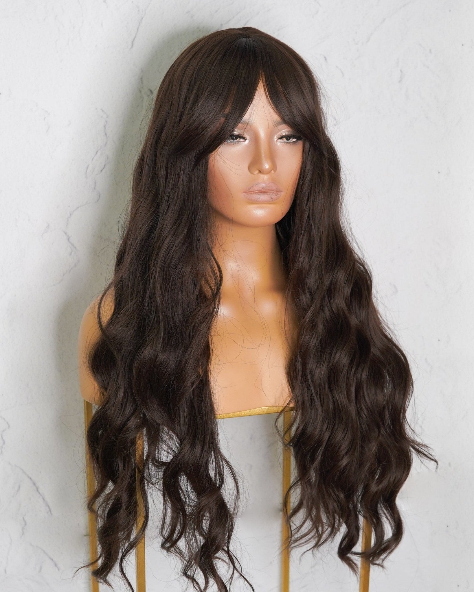 YASMIN Dark Brown Fringe Wig - Milk & Honey Wigs