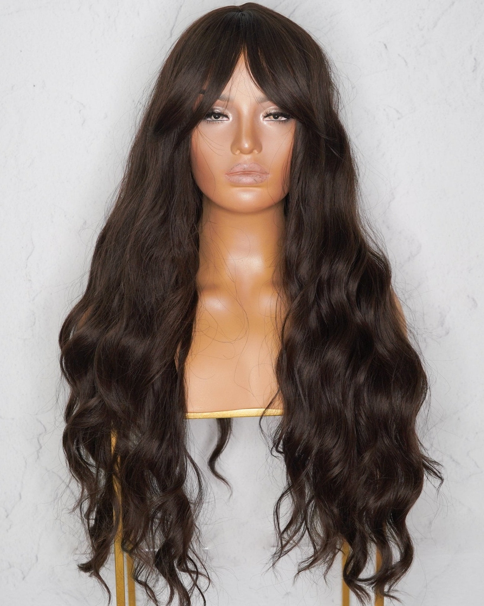 YASMIN Dark Brown Fringe Wig - Milk & Honey Wigs