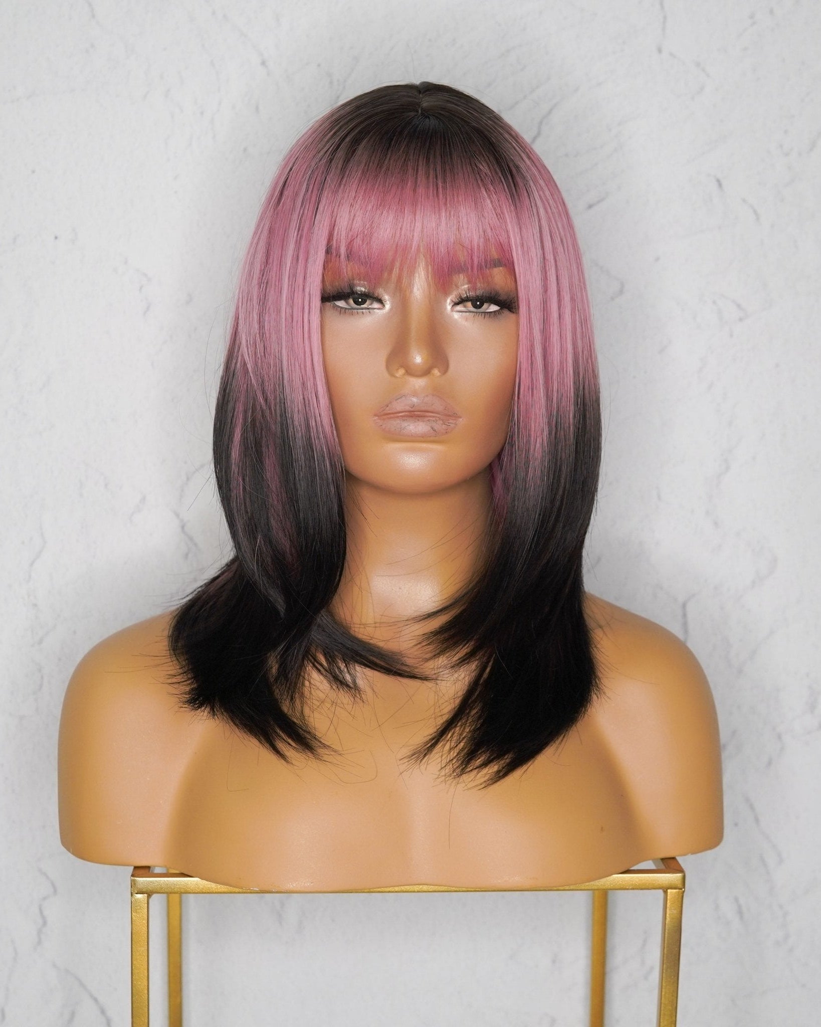 YURI Ombre Pink Fringe Wig - Milk & Honey Wigs