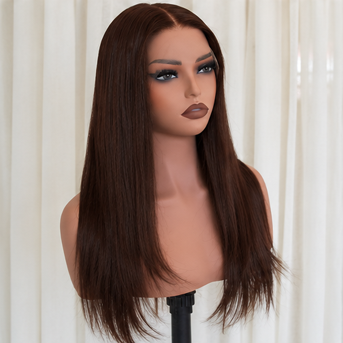 LIMITED EDITION - 18 Inch Chocolate Brown - Human Hair Wig
