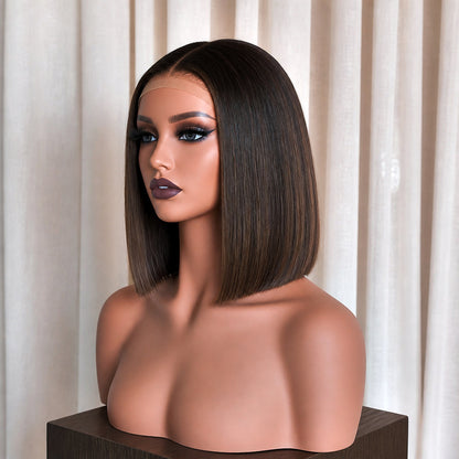 KYLE 10 INCH BOB - Darkest Brown - Human Hair Wig