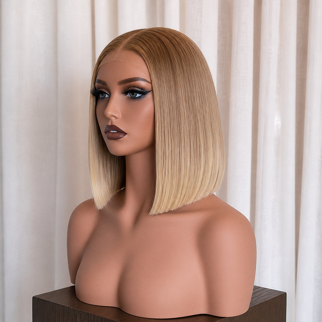 BRITNEY 10 INCH BOB - Mixed Blonde Ombre - Human Hair Wig