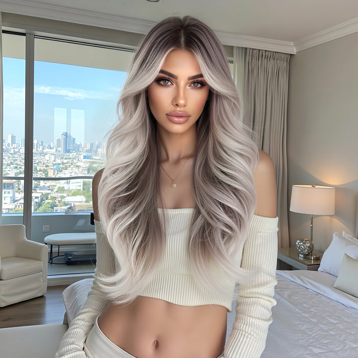 Ash Brown to Platinum Blonde Wig- MARKETPLACE