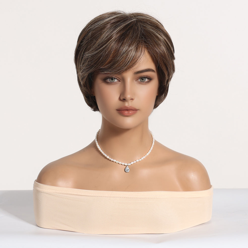 Ash Brown Layered Pixie Cut Wig - MARKETPLACE