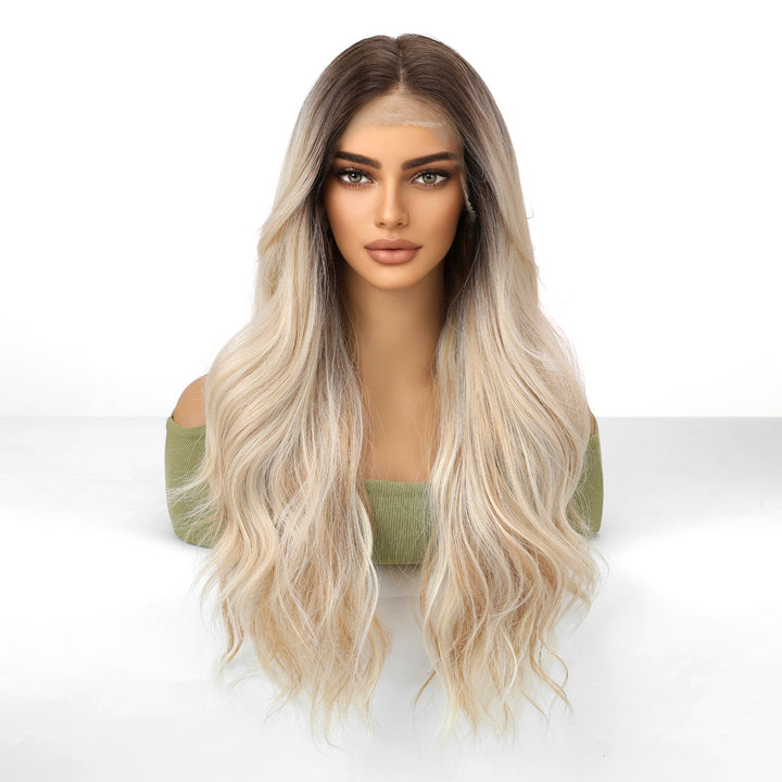 Root Streched Blonde Wavy 13x6 Lace Front Wig - MARKETPLACE