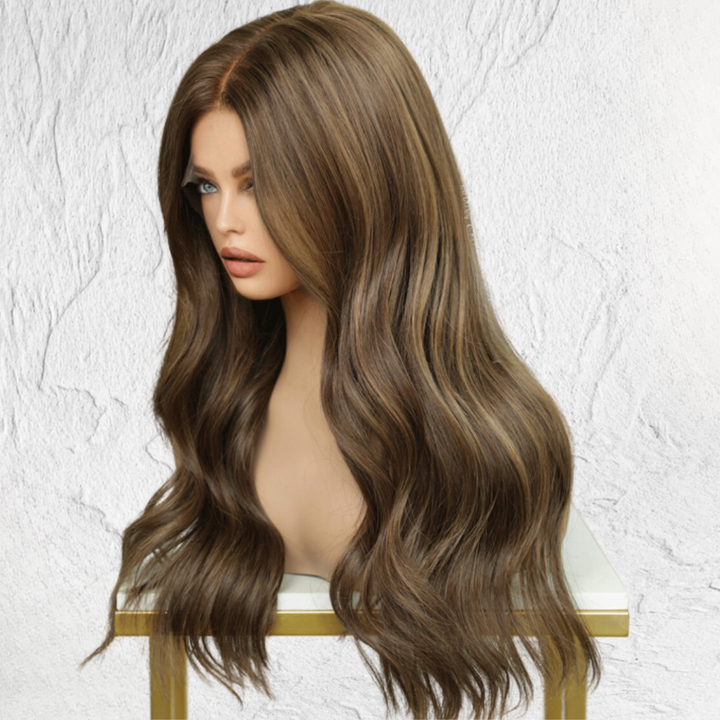 Chocolate Brown Human Hair Lace Front Wig