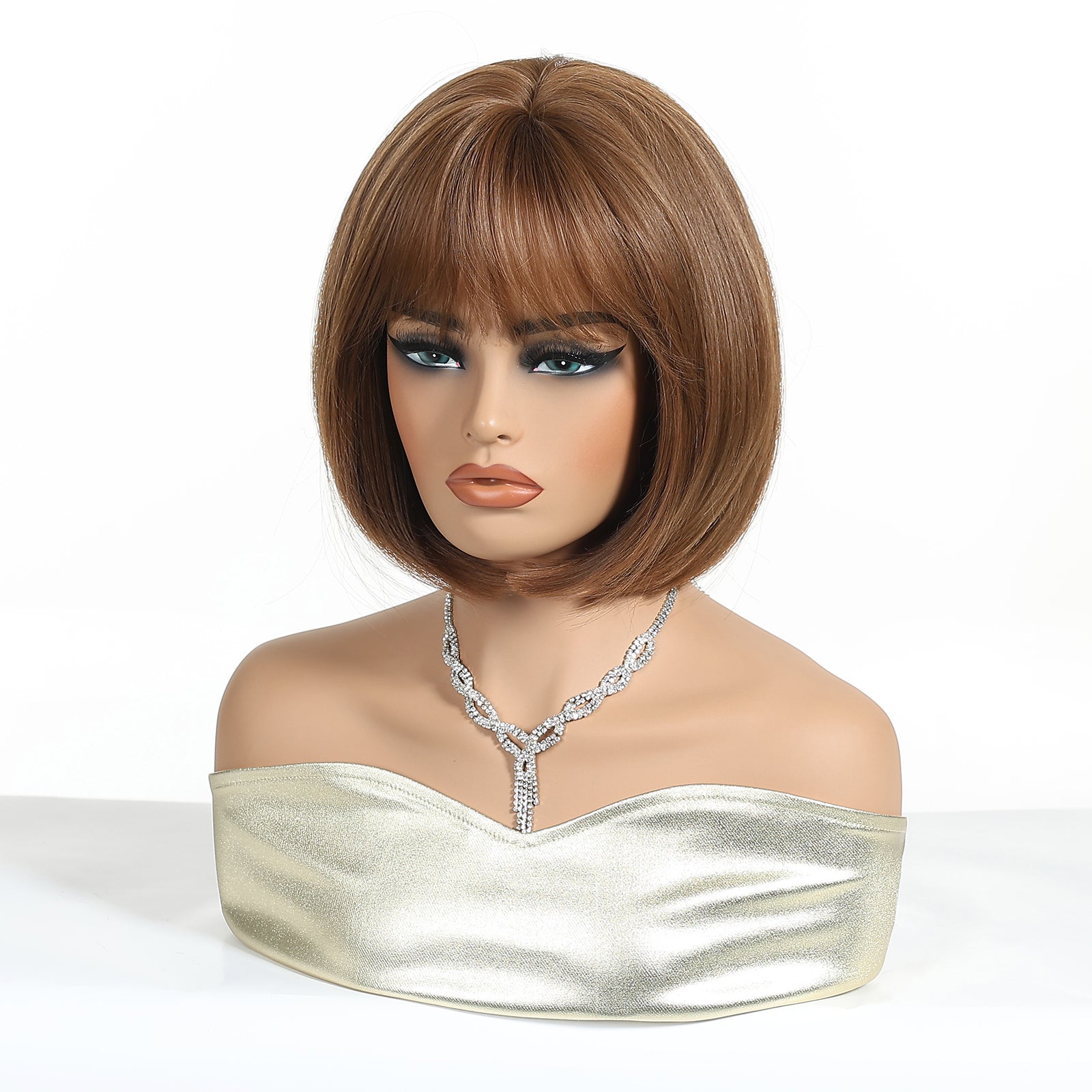 Chestnut Brown Bob with Fringe Wig - MARKETPLACE