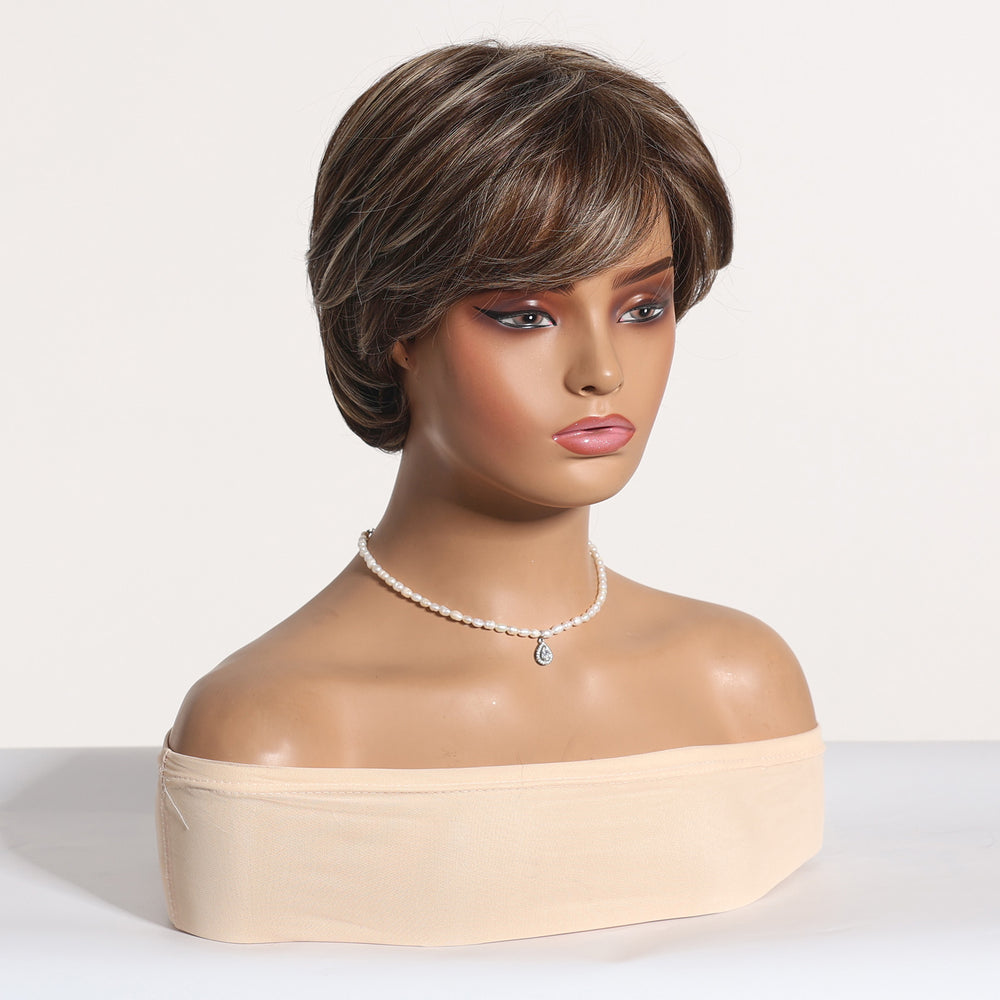 Ash Brown Layered Pixie Cut Wig - MARKETPLACE