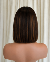 ANEESHA ombre brown human hair lace front bob wig | Milk & Honey Wigs