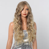 Long Natural Brown Synthetic Curly Wig - MARKETPLACE