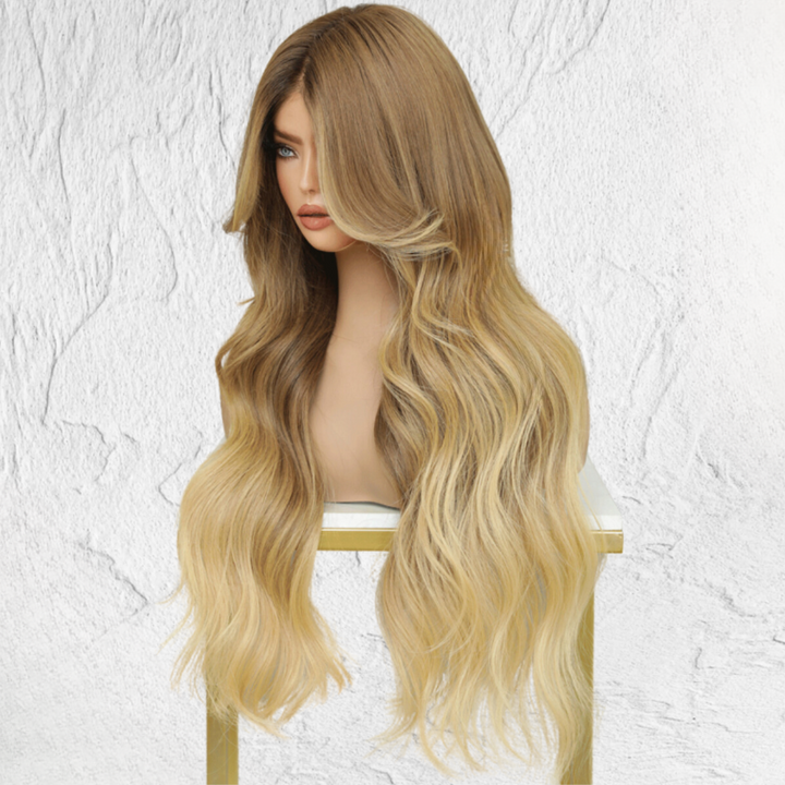Mixed Blonde Ombre Human Hair Lace Front Wig