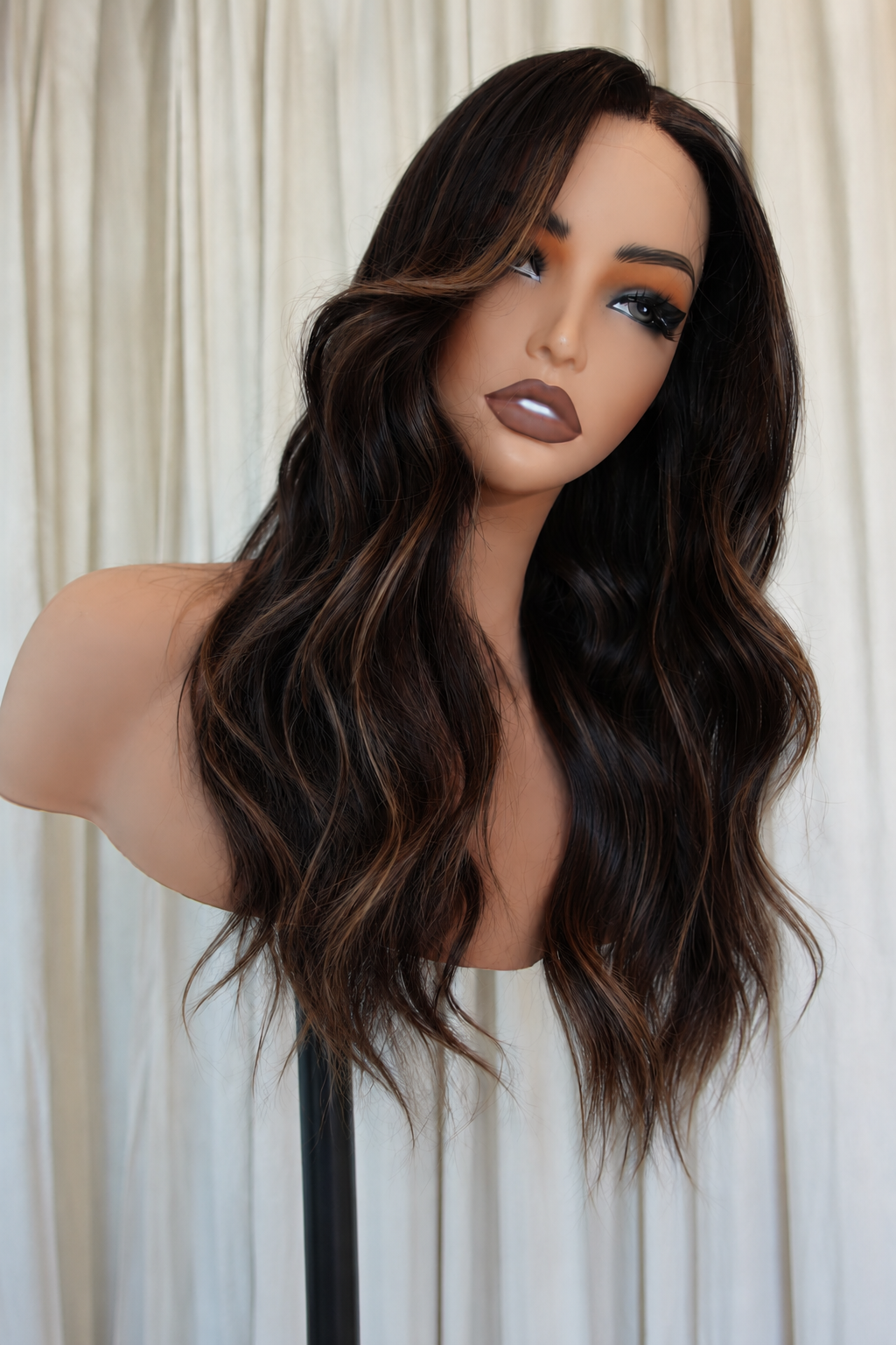 ANEESHA ombre brown human hair lace front wig | Milk &amp; Honey Wigs