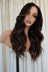 ANEESHA ombre brown human hair lace front wig | Milk & Honey Wigs