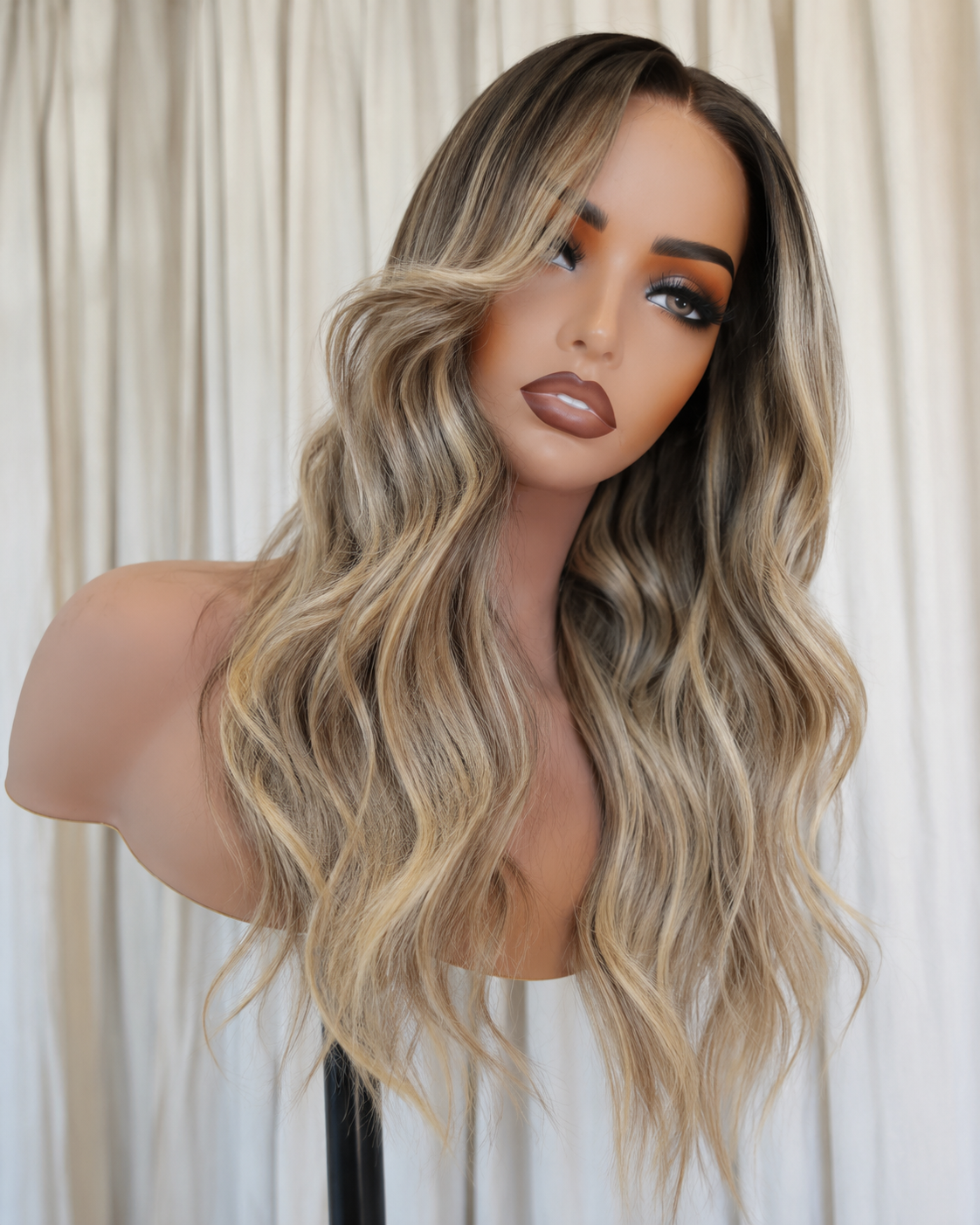 LUNA 18 INCH - Chocolate Brown - Human Hair Wig (READY MADE)