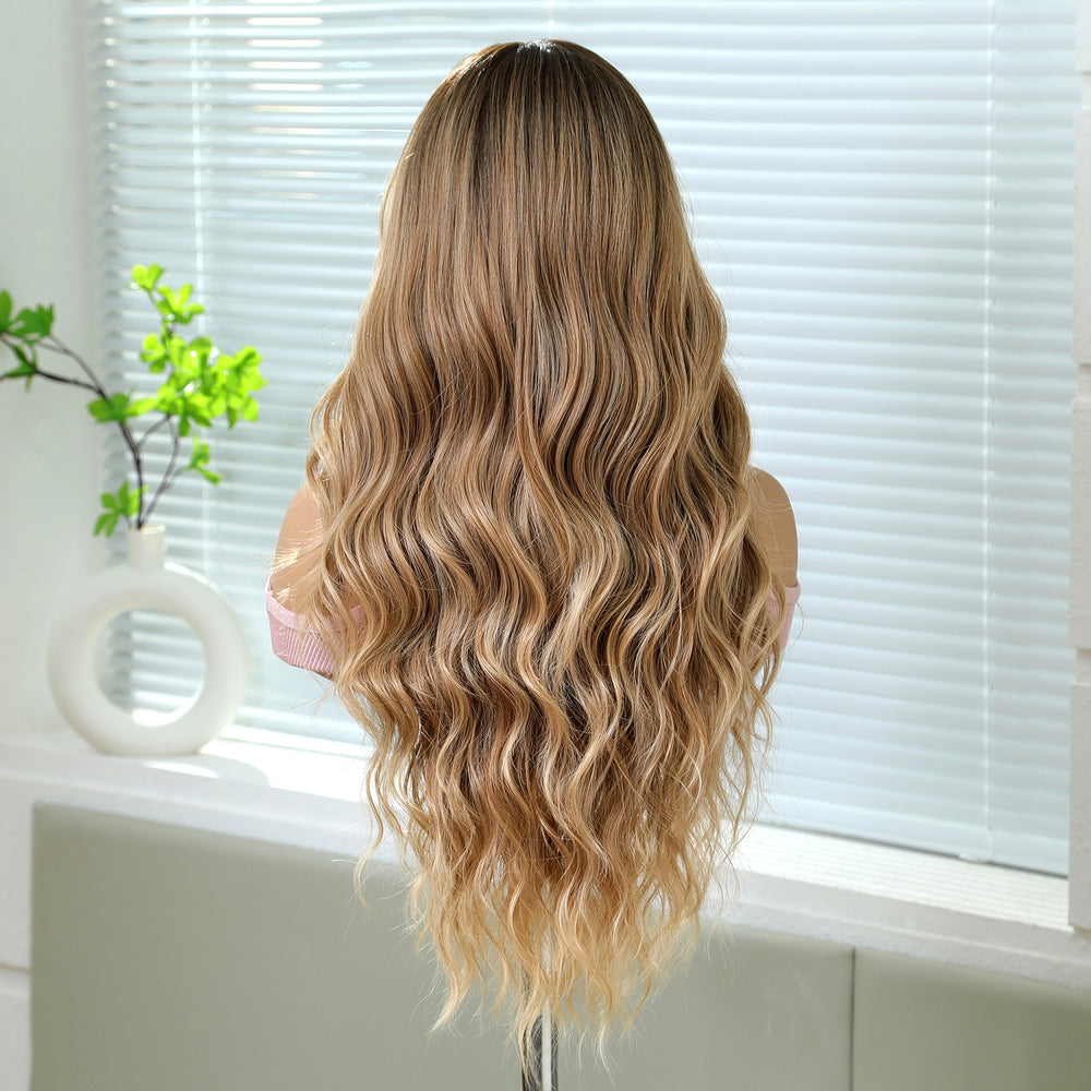 Natural Brunette Ombre Wavy 13x6 Lace Front Wig - MARKETPLACE