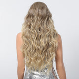 Long Natural Brown Synthetic Curly Wig - MARKETPLACE