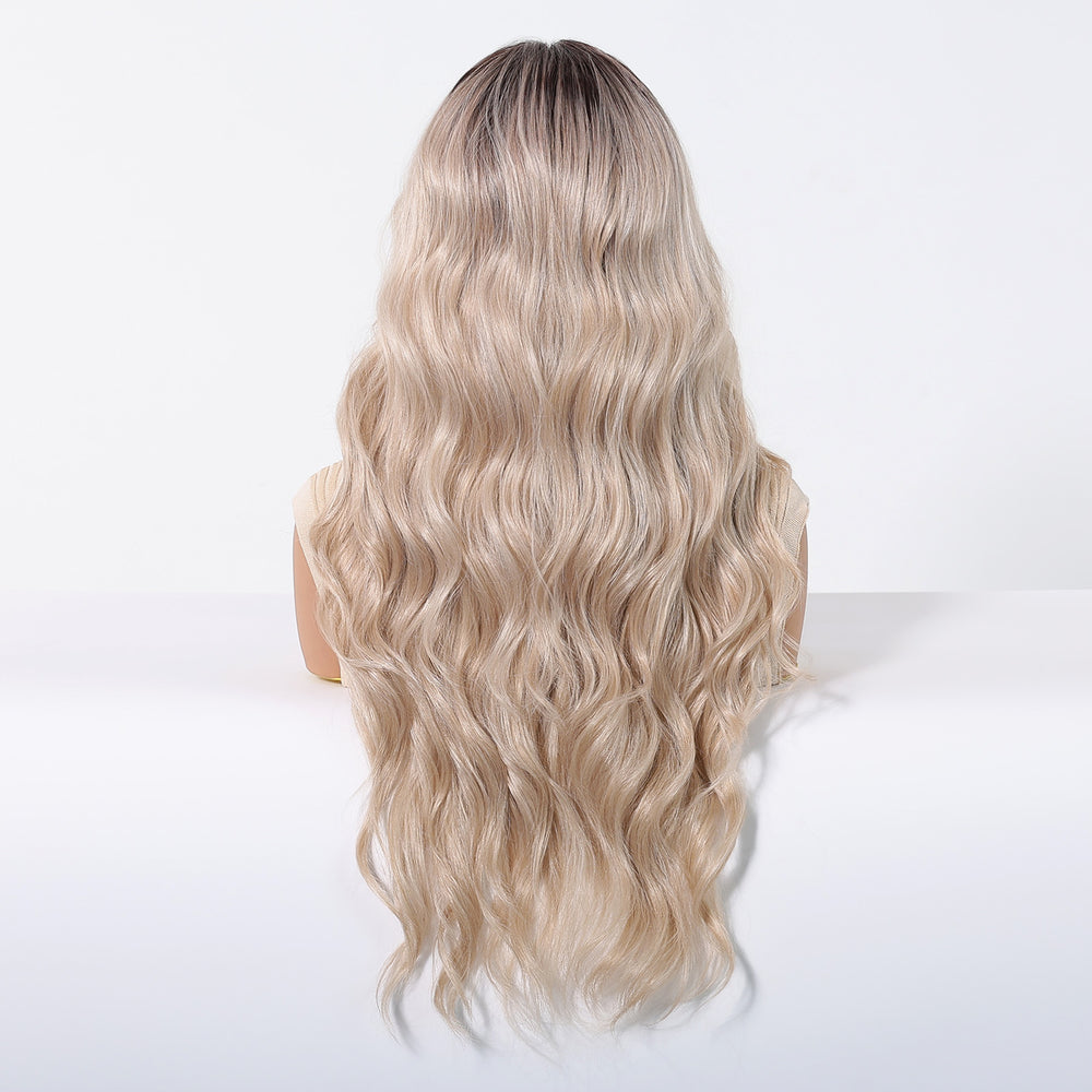 Brown Root Blonde Wavy 13x6 Lace Front Wig - MARKETPLACE