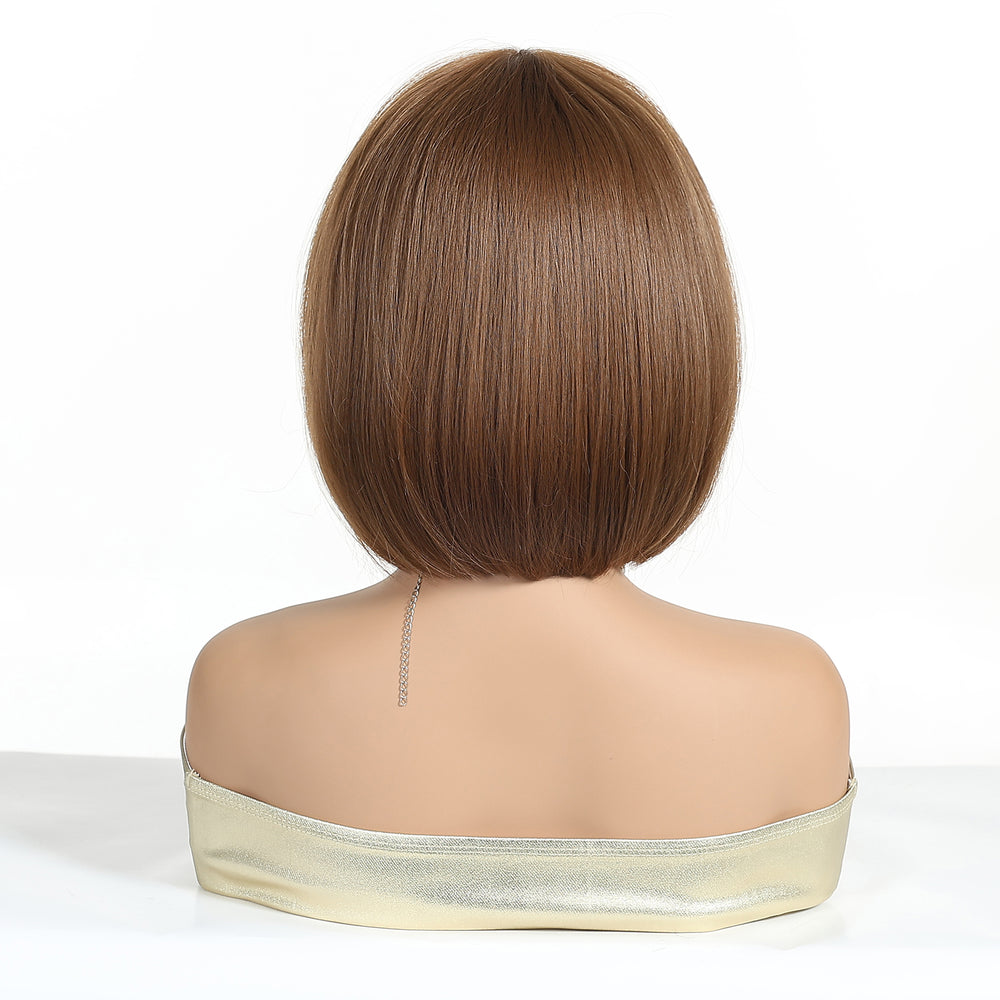 Chestnut Brown Bob with Fringe Wig - MARKETPLACE