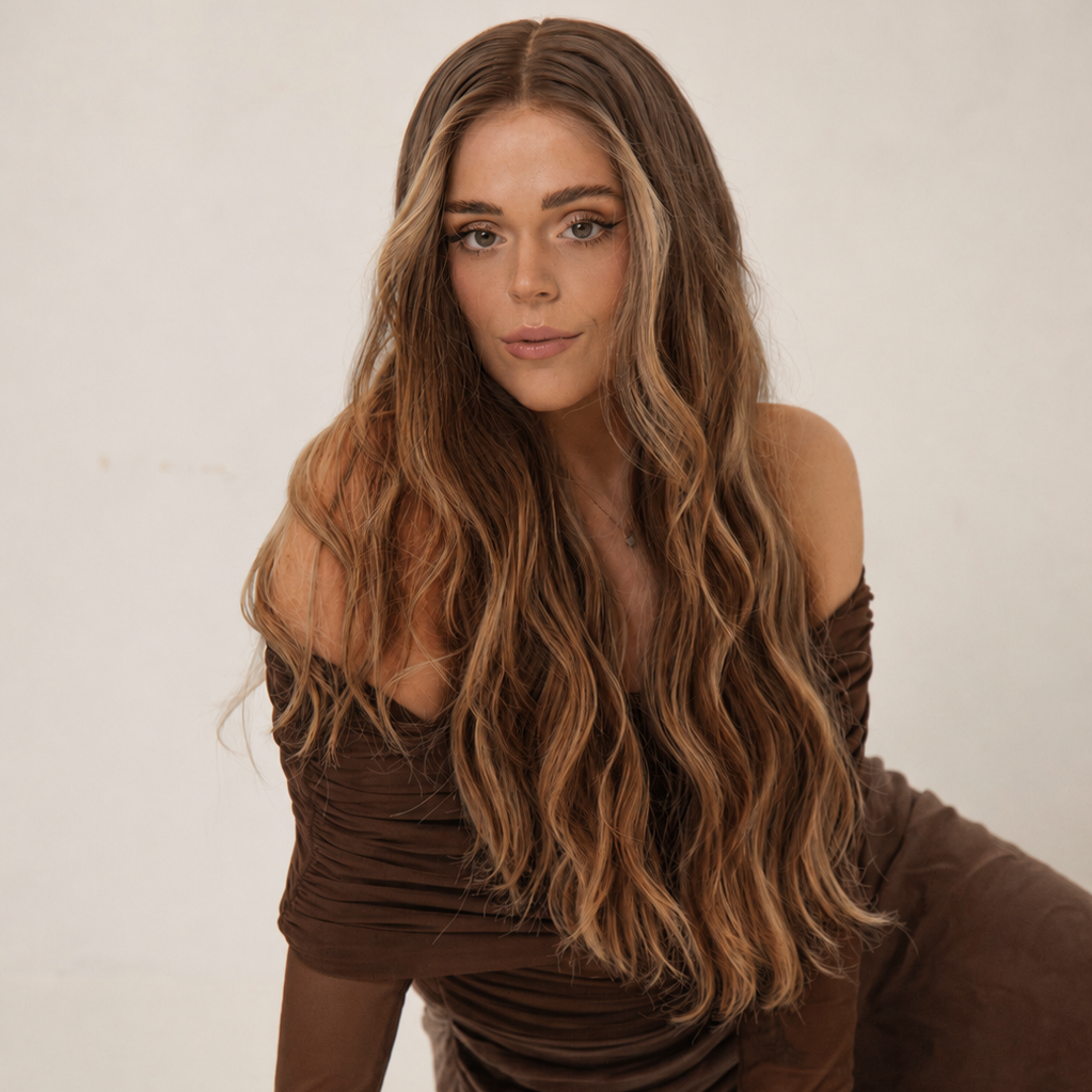 LOUISE chocolate brown human hair lace front wig | Milk &amp; Honey Wigs