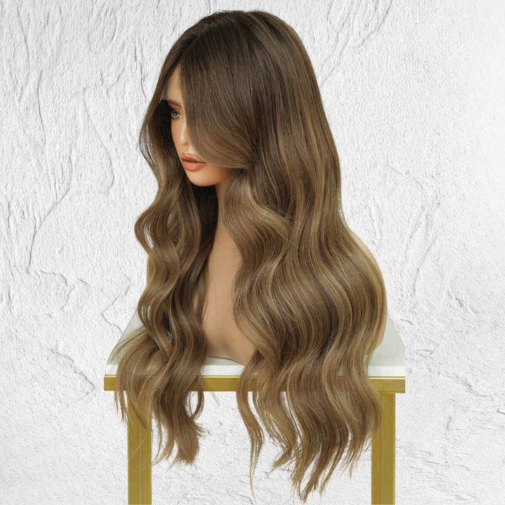 Brown Ombre Human Hair Lace Front Wig