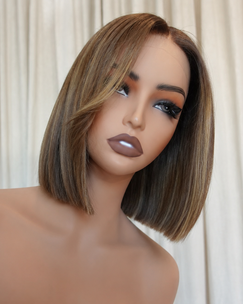 LOUISE 10 INCH bob - Chocolate Brown - Human Hair Wig