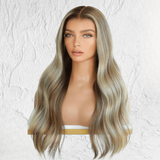 Mixed Root Blonde Human Hair Lace Front Wig