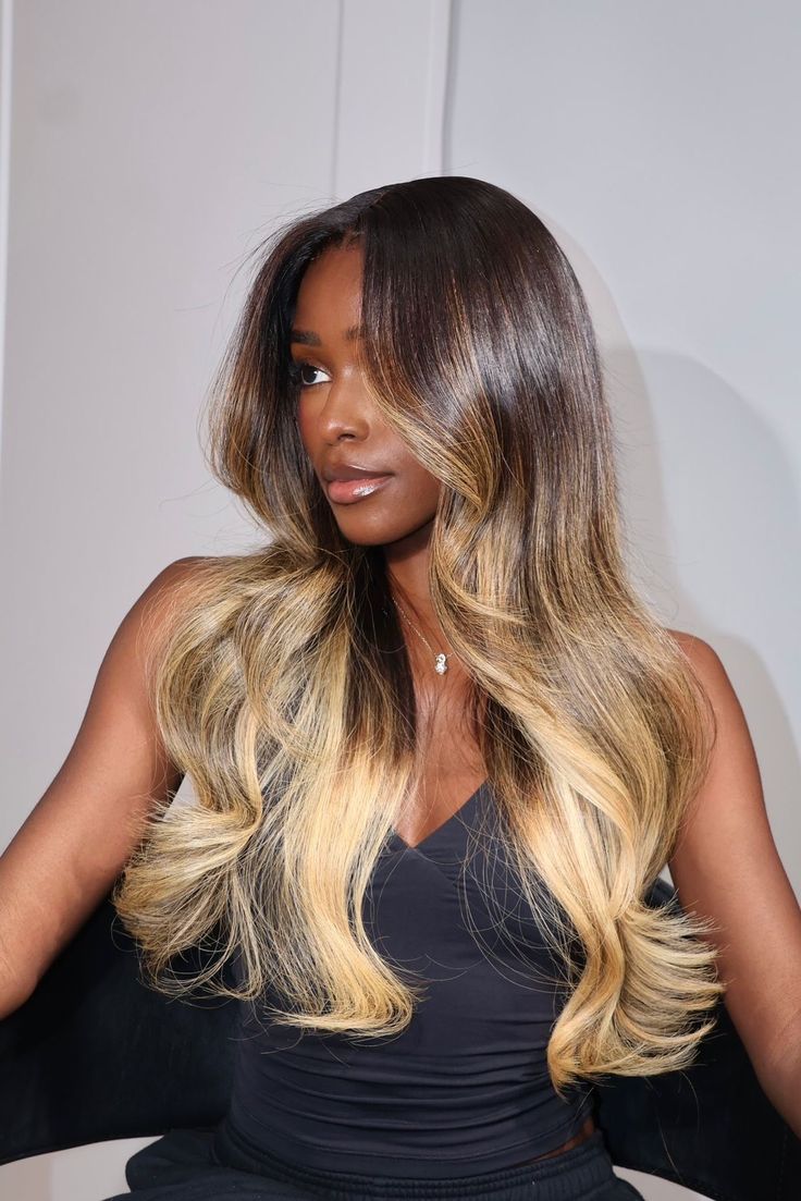 LORELEI ombre brown human hair lace front wig | Milk &amp; Honey Wigs